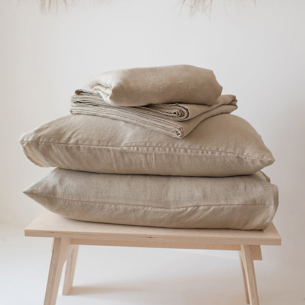 Beige Linen Sheet Set | April Notes