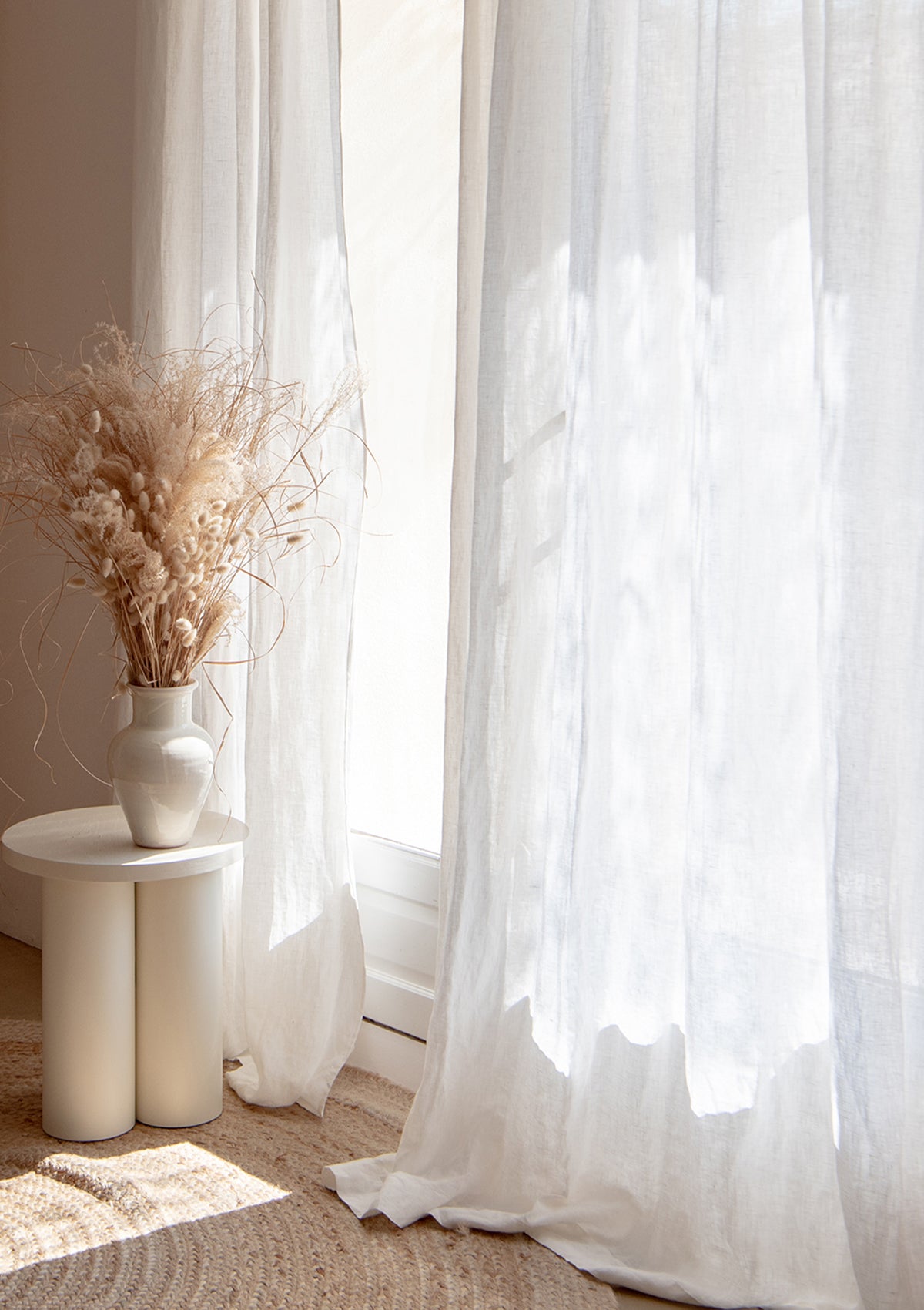 Linen Curtain Panel With Multi-functional Tape 